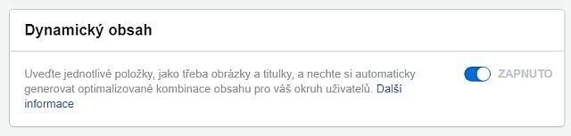 Facebook - vytvoření dynamické kampaně