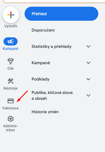 Google Ads - výměna karty 1