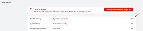 Google Ads - výměna karty 3