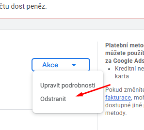 Google Ads - výměna karty 5