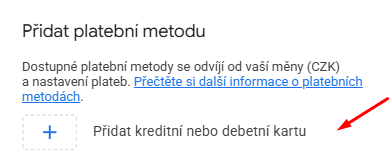 Google Ads - výměna karty 1