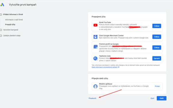 Založení Google Ads 5