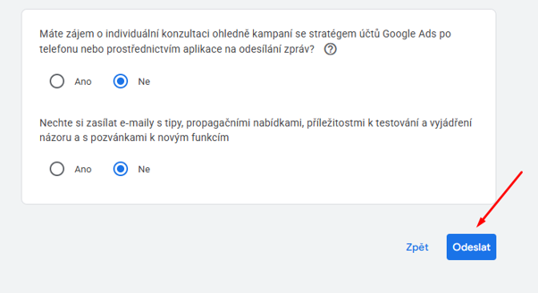 Založení Google Ads 9