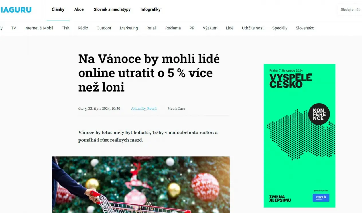 Předpokládané tržby e-shopů o letošních Vánocích