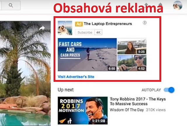 Youtube obsahová reklama